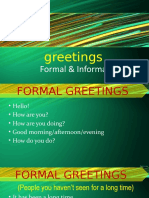 Formal and Informal Greetings