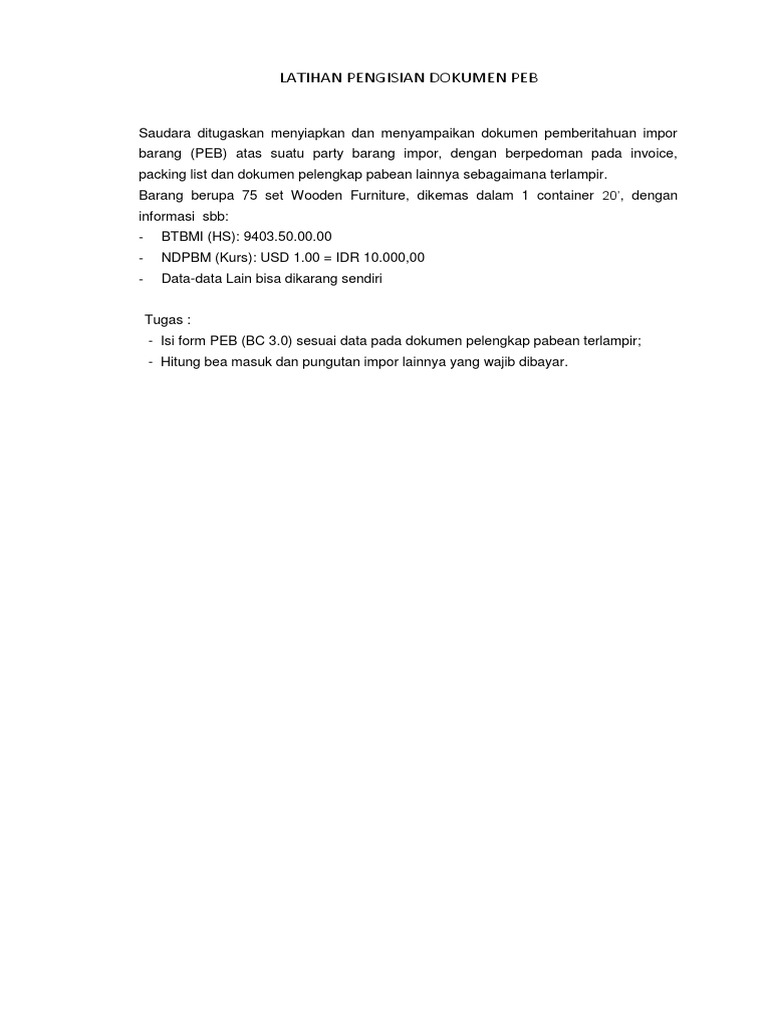 Latihan Pengisian Pib | PDF