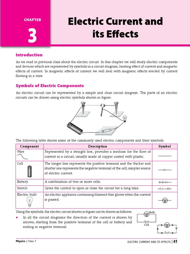 Class 7 Science Electric Current and Its Effect1 PDF PDF Electric