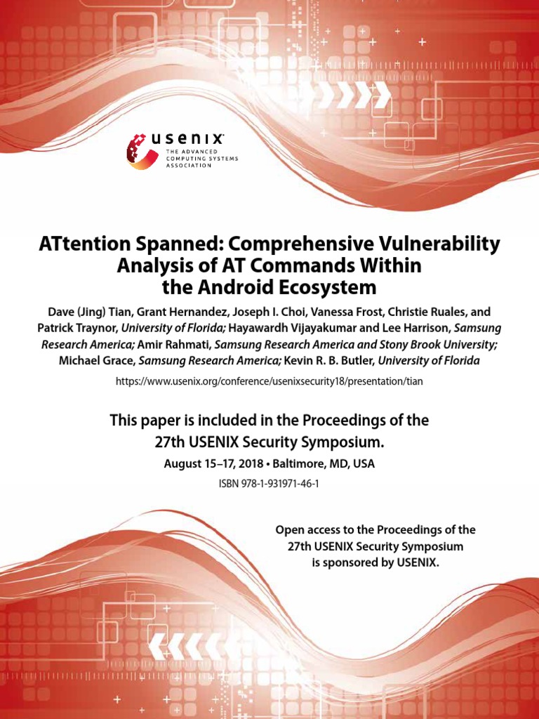 Comprehensive Vulnerability Analysis of at Commands Within The Android ...