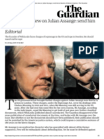 The Guardian View On Julian Assange - Send Him To Sweden - Editorial - Opinion - The Guardian