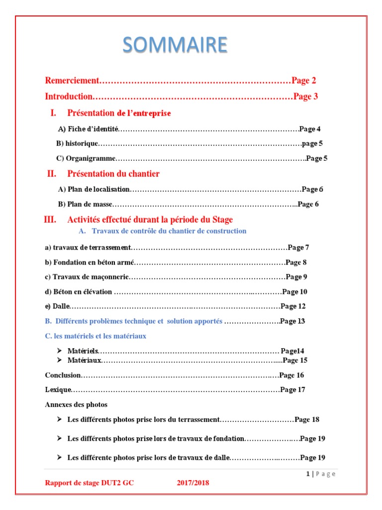 Rapport Stage Pdf Ingenierie Materiaux De Construction