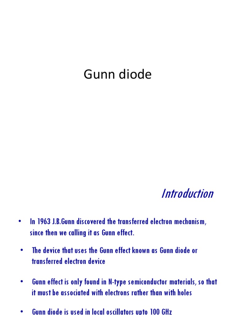 Gunn Diode PDF Diode Electricity