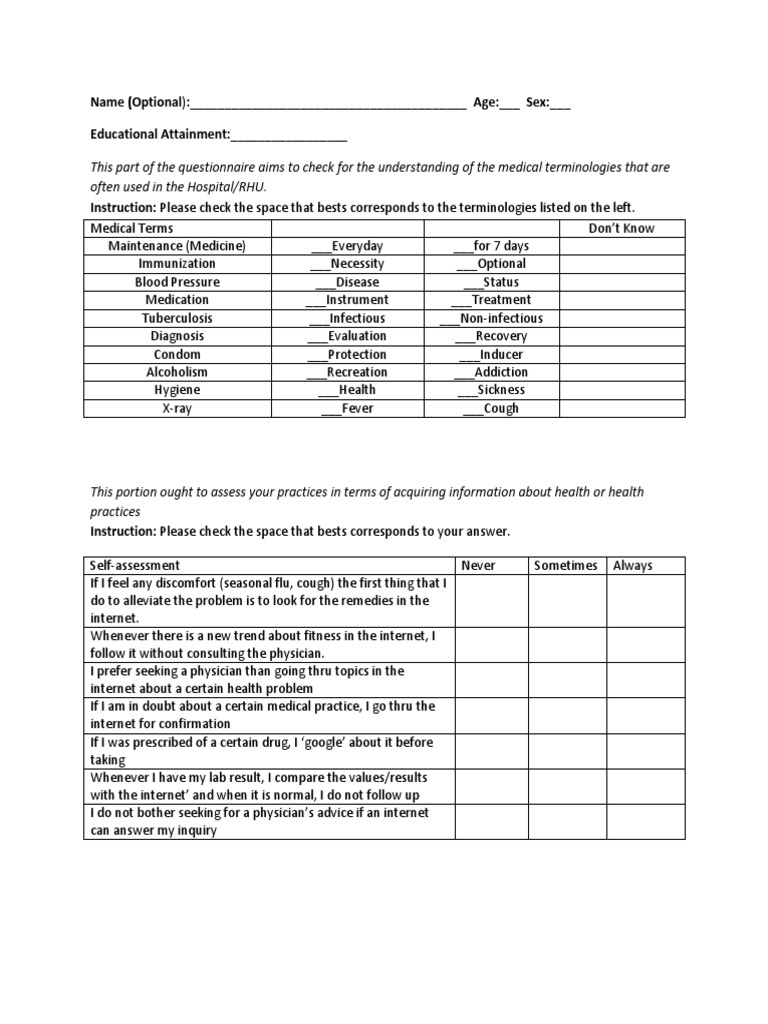 FCM Research Questionnaire | PDF | Self-Improvement