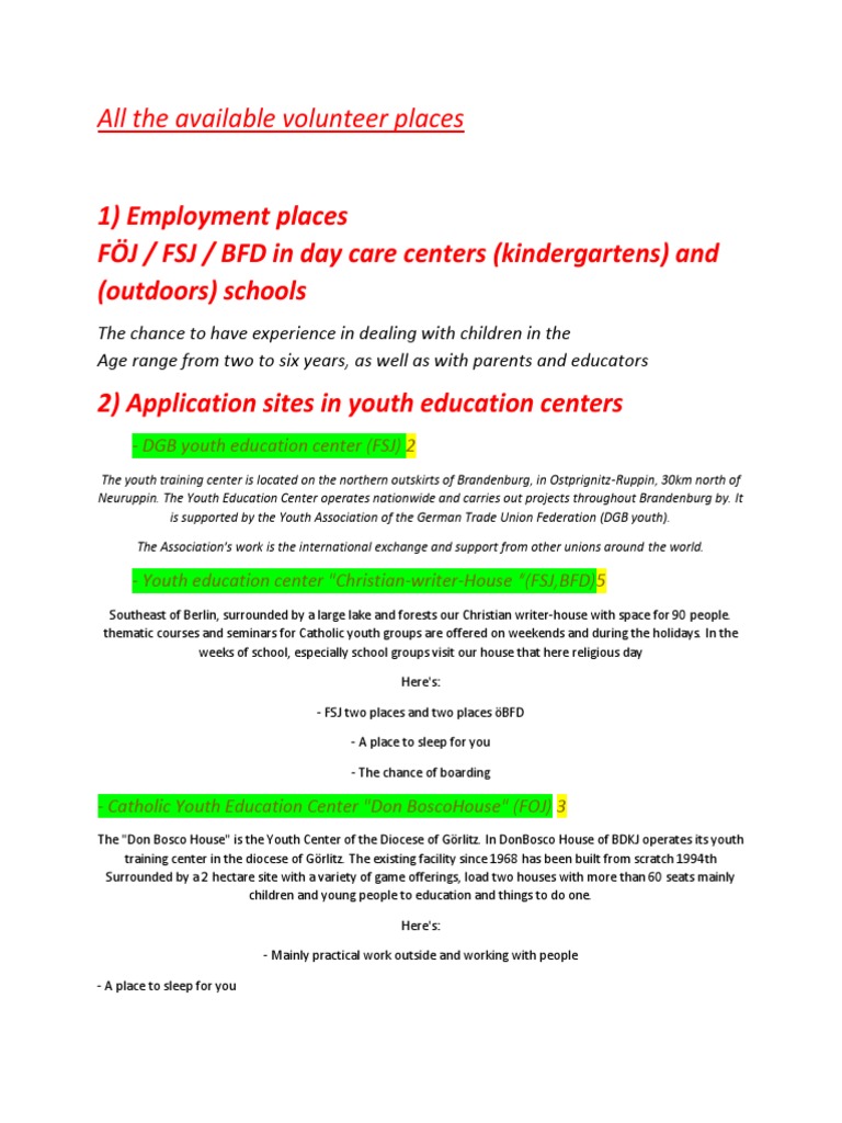 All The Available Volunteer Places | PDF | Organic Farming | Protected Area