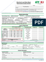 Electrical Load Data Sheet: Facility Name: Date: Address: City/State/Zip: Directions or Nearest Intersecting Street