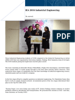 UGM Team Wins IDEA 2016 Industrial Engineering Competition