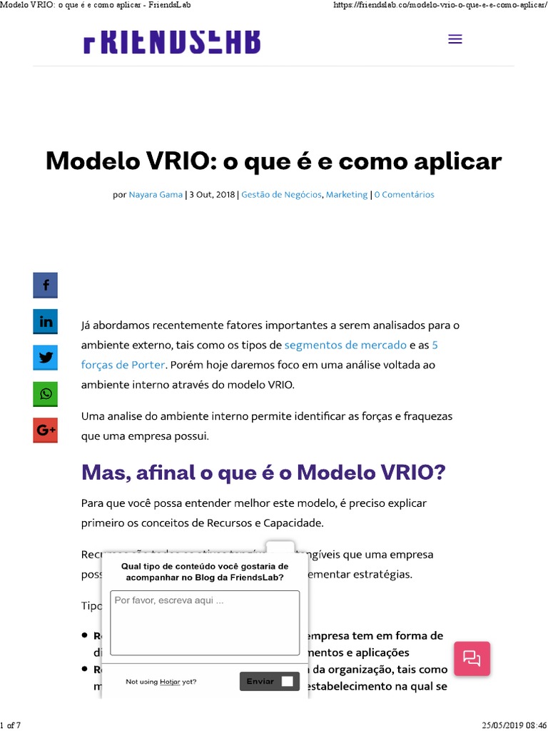 VRIO - o Que É e Como Aplicar PDF | PDF
