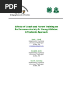 Effects of Coach and Parent Training On Performance Anxiety in Young Athletes: A Systemic Approach