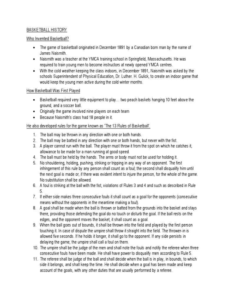 Basketball Notes PDF Basketball Positions Referee