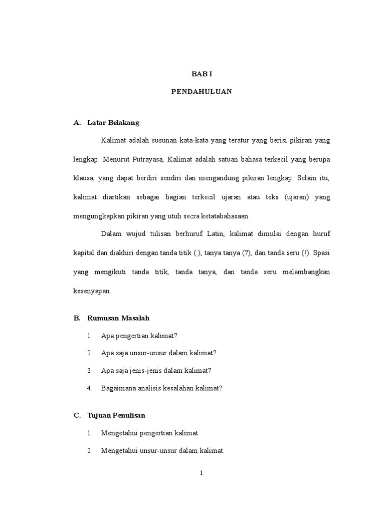 Makalah unsur unsur kalimat jurnal kalimat aktif dan pasif