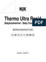 Podgrzewacz Pokarmu NUK Thermo Rapid 256 237 Instrukcja