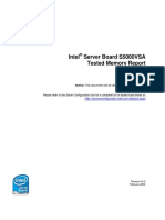Intel Server Board S5000VSA Tested Memory Report