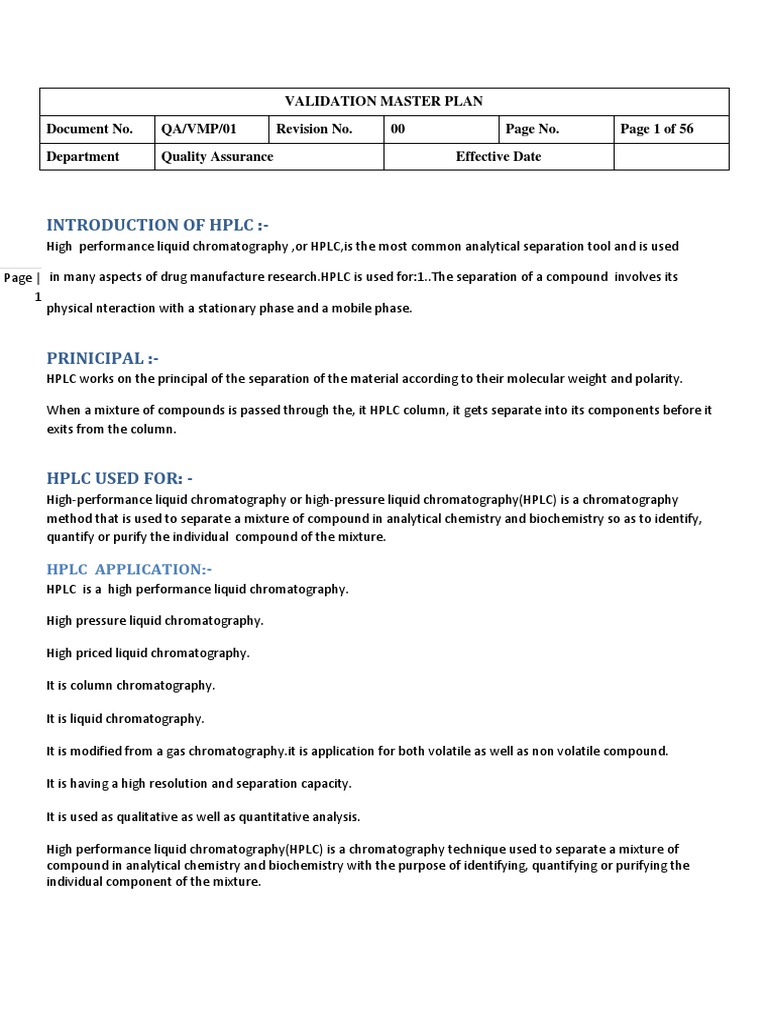 HPLC Techniques and Applications | PDF | High Performance Liquid ...