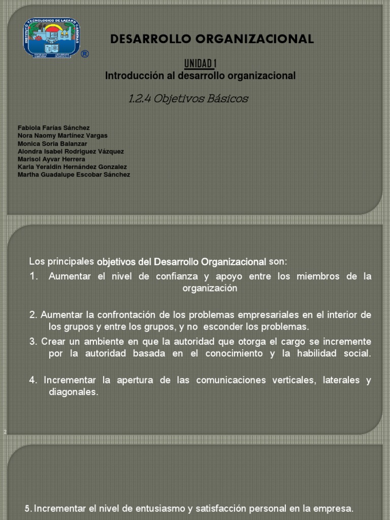 Objetivos del Desarrollo Organizacional | PDF | Desarrollo ...