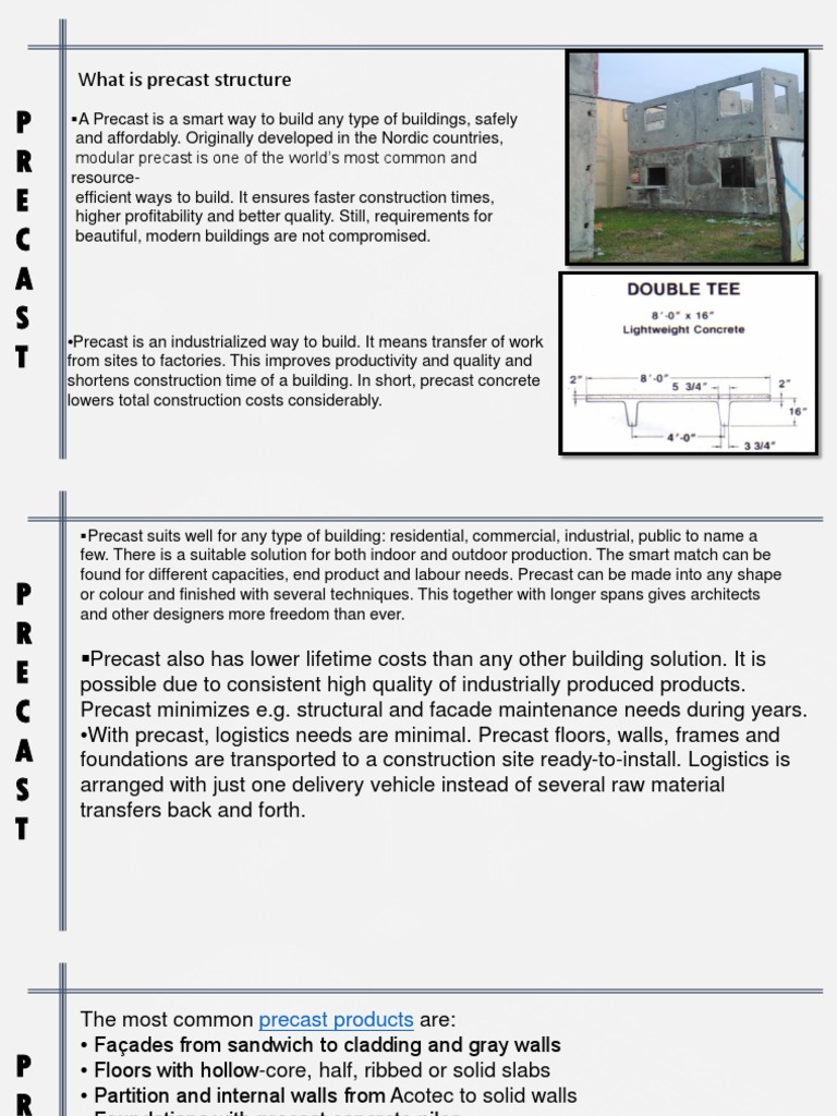 P R E C A S T: What Is Precast Structure | PDF | Precast Concrete | Wall