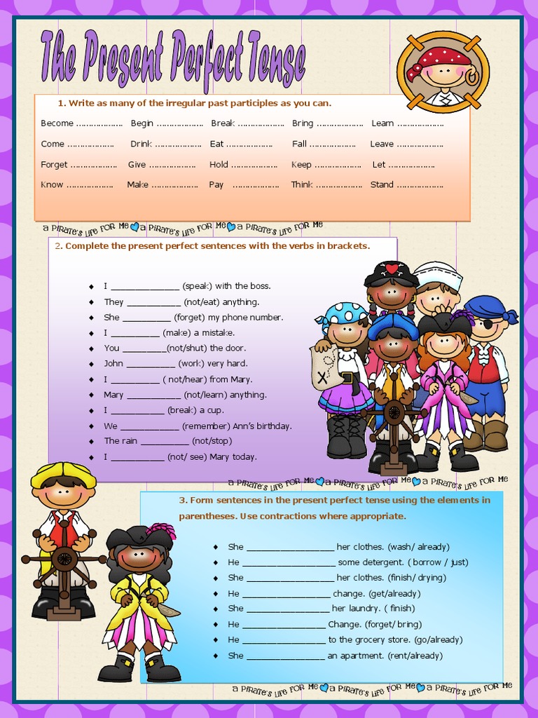 Present Perfect Tense Exercises | PDF | Perfect (Grammar) | Languages