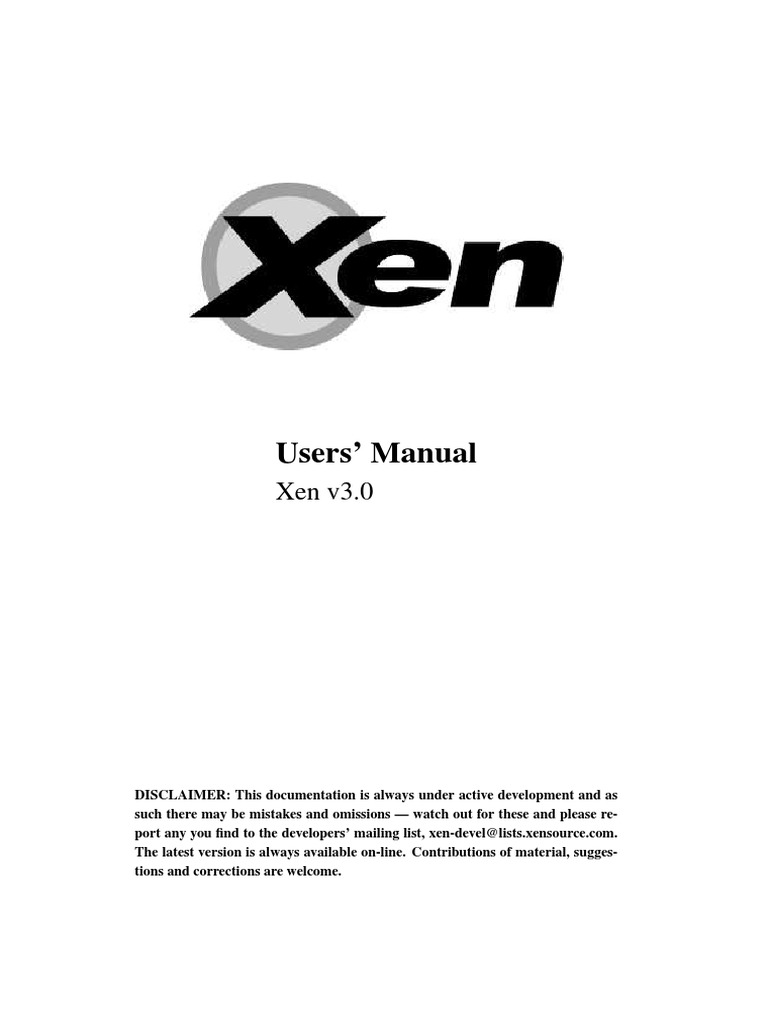 Xen 3.0 User Manual | PDF | Operating System | Command Line Interface