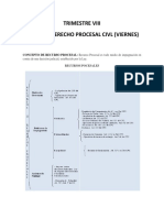 Derecho Procesal Civil (Clasificacion Delos Recursos) Trimestre Viii