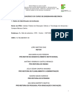 Projeto pedagógico do curso de engenharia mecânica do IFAM