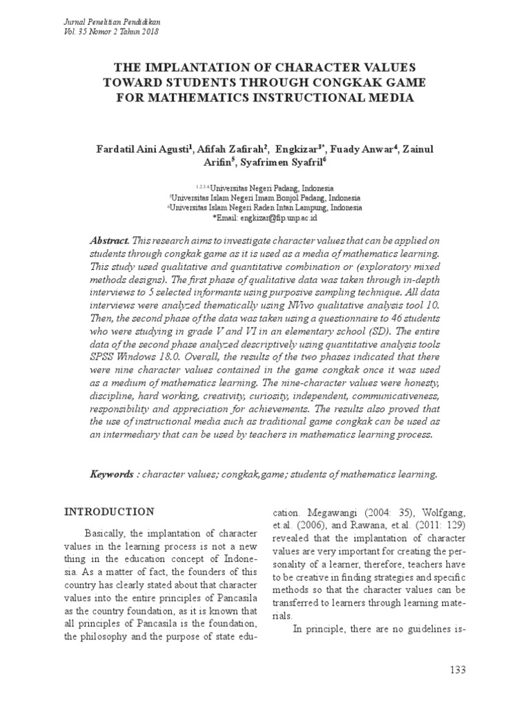 The Implementattion of Character Valuaes Toward ST PDF | PDF ...