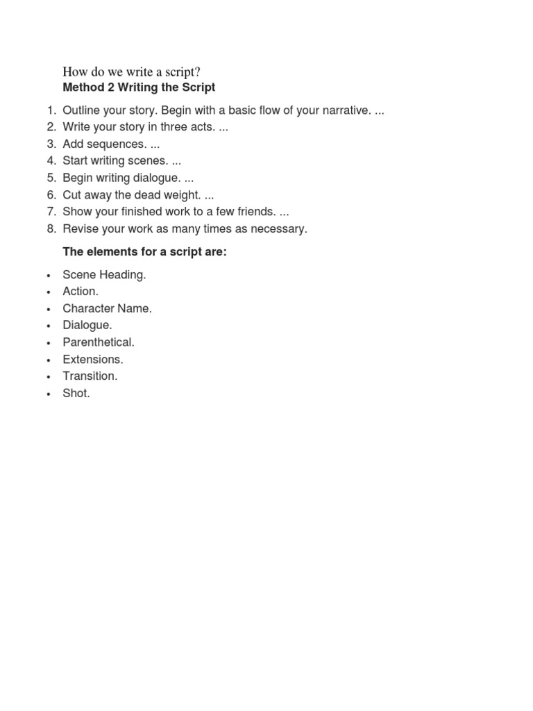 How to Write a Script: Step-by-Step Guide | PDF | Home & Garden | Computers