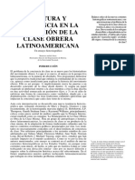 Cultura y Conciencia en La Formacion de La Clase Obrera Latinoamericana