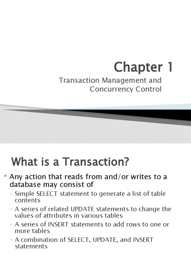 Transaction Management and Concurrency Control | PDF | Database ...