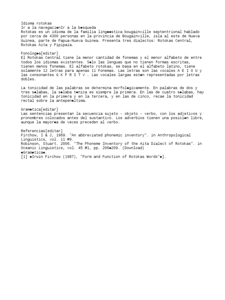Rotokas PL | PDF | Sintaxis | Idiomas