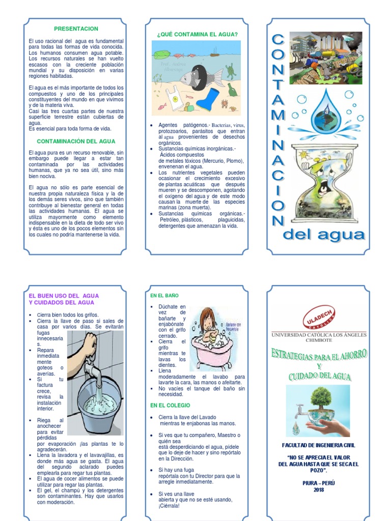 Tríptico sobre el Cuidado del Agua | PDF | Agua | Entorno natural