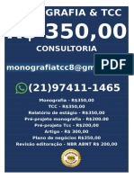 R$300,00 TCC E MONOGRAFIA Av. Dr. Anísio Chaves, 1333 - Aeroporto Velho Santarém - PA CEP 68020-590