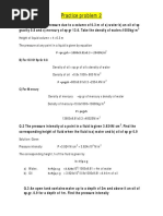 Fluid Mechanics Pressure Problem Solutions | PDF | Pressure Measurement ...