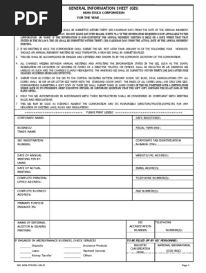 General Information Sheet