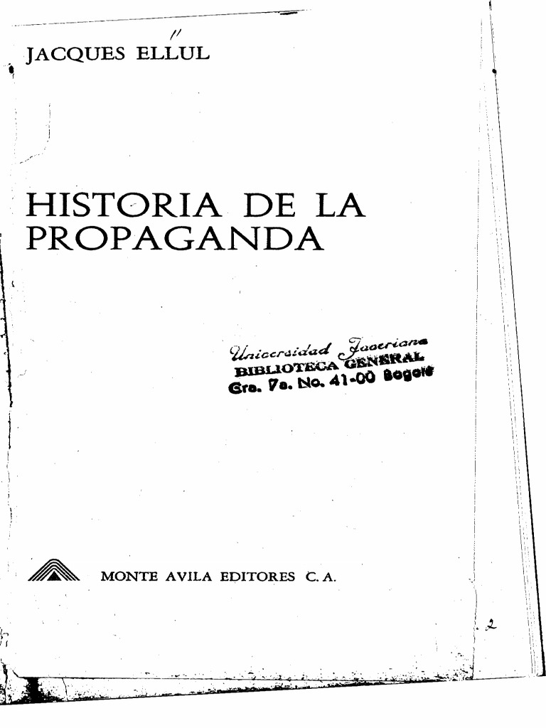 Historia de La Propaganda Jacques Ellul PDF Propaganda imperio Romano