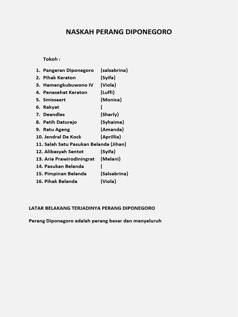 Naskah Perang Diponegoro