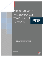Performance of Pakistan Cricket Team in All 3 (Three) Formats
