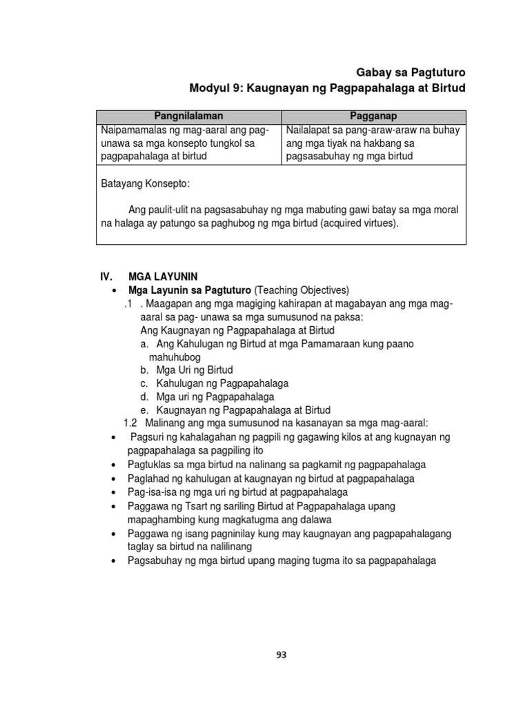 Grade 7 Tg Esp Modyul 9 Pdf