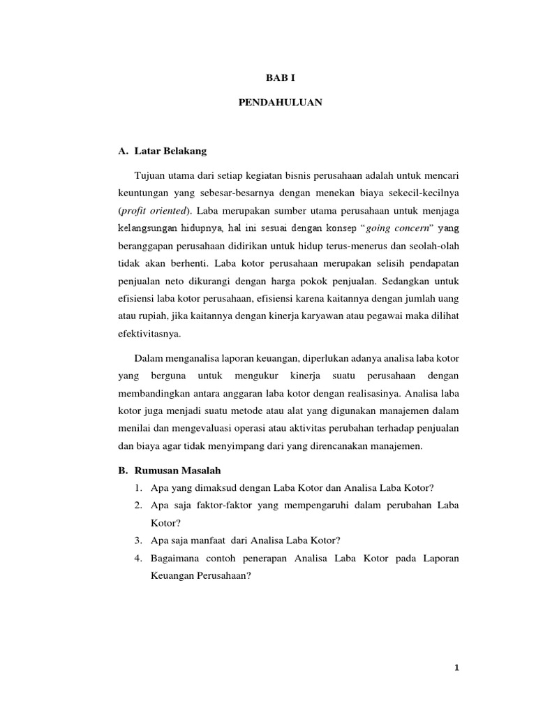 Makalah Laba Kotor