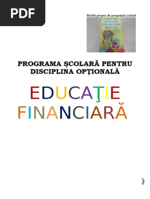 Optional Educatie Financiara Clasa A Iii A