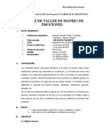 Informe de Taller de Manejo de Emociones