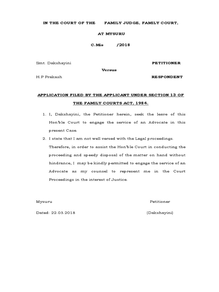 Section 13 Application for Legal Counsel | PDF