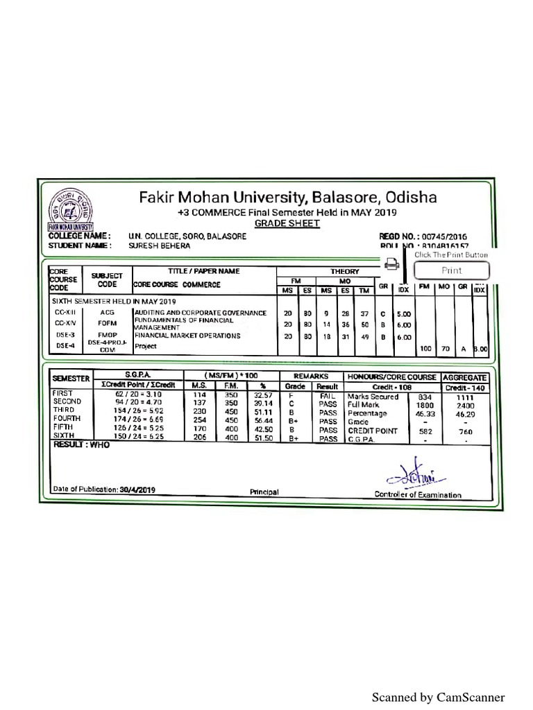 Mark Sheet PDF | PDF