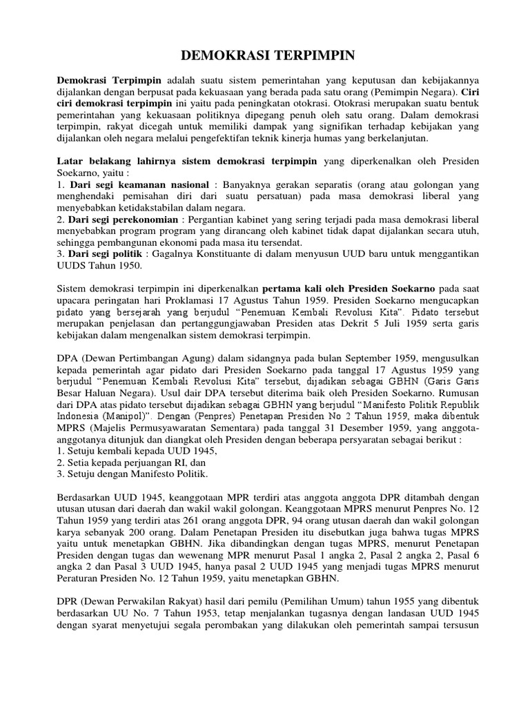 Demokrasi Terpimpin