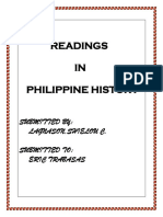 Readings IN Philippine History: Submitted By: Lagnason, Shielou C. Submitted To: Eric Trabasas