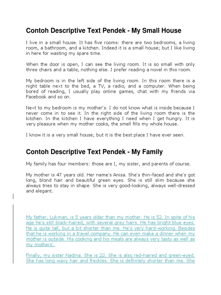 Contoh Descriptive Text Pendek Room
