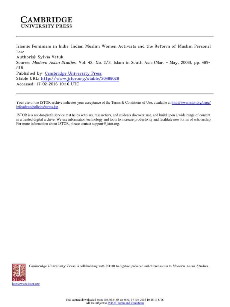 Islamic Feminism and Muslim Law Reform | PDF | Feminism | Gender Studies