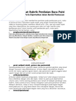 Contoh Format Rubrik Penilaian Baca Puisi