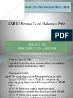 Format Tabel Halaman Web