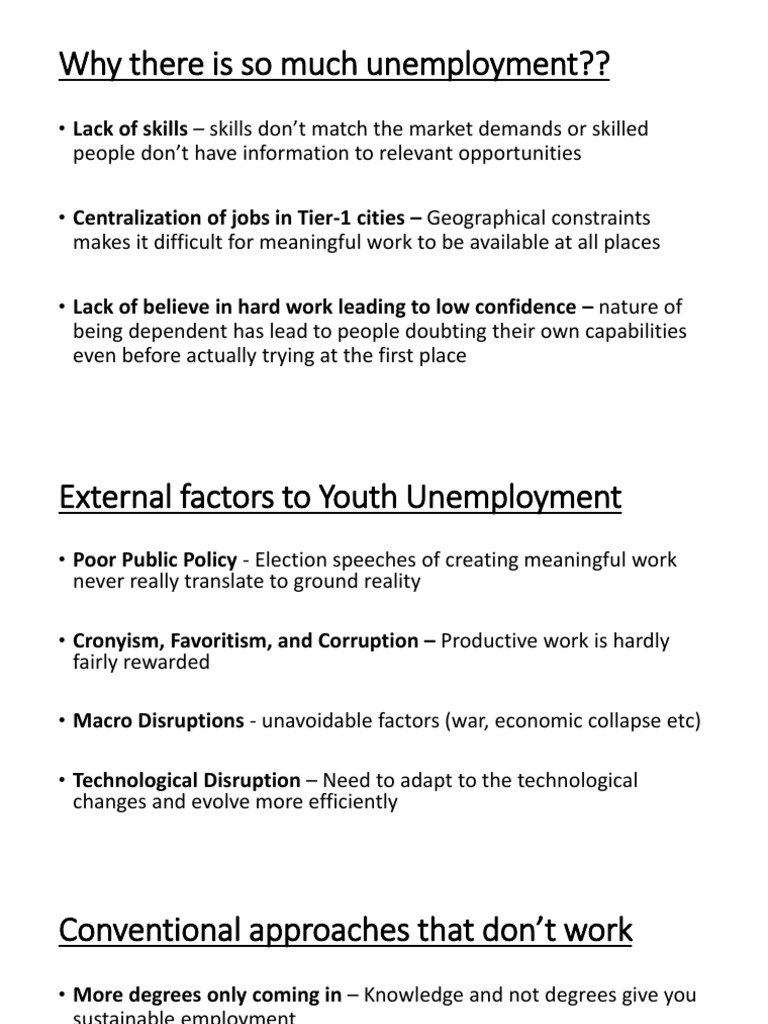 Causes of Youth Unemployment Explained | PDF | Social Science