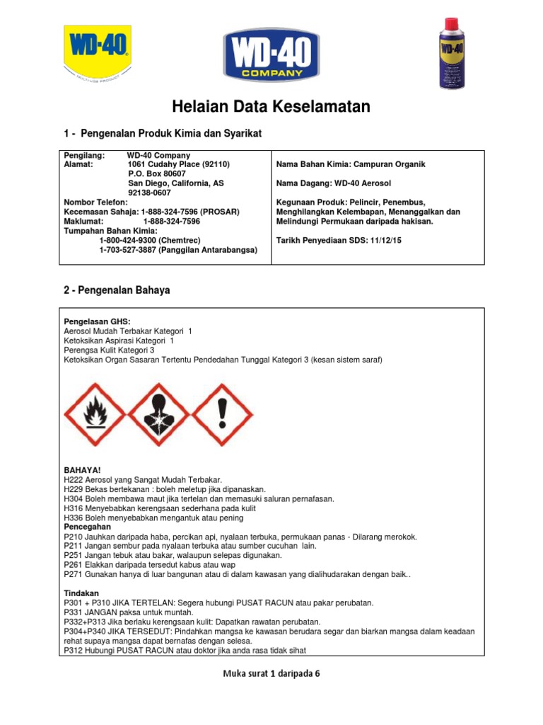 WD 40 Aerosol Ghs Sds Asia (22!3!17) PDF